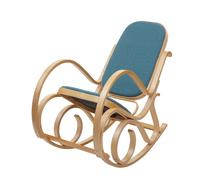 Fauteuil À Bascule M41, Fauteuil Tv, Bois Massif Aspect Chêne, Tissu/Textile Vert Multicolore