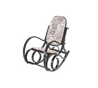 Fauteuil à bascule M41, rocking-chair en bois Jacquard brun