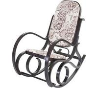 Fauteuil à bascule M41, rocking-chair en bois Jacquard brun Marron G