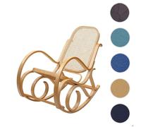 Fauteuil à bascule M41 rotin en bois massif aspect chêne