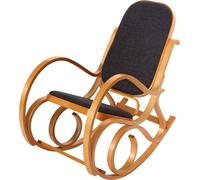 Fauteuil À Bascule M41, Fauteuil Tv, Bois Massif Aspect Chêne, Tissu/Textile Gris Anthracite Multicolore