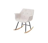 Mendler Fauteuil à Bascule Malmö T820, Rocking-Chair, Fauteuil basculant, Relax - Tissu, crème/Gris