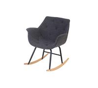 Fauteuil à bascule Malmö T820, rocking-chair, fauteuil de relaxation tissu, gris