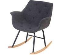 Fauteuil à bascule Malmö T820, rocking-chair, fauteuil de relaxation tissu, gris
