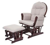 Fauteuil à bascule MENDLER HWC-C76, avec repose-pied, tissu crème-gris Gris G