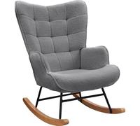 Fauteuil à bascule Mid-Century Modern Nursery fauteuil à bascule rembourré dossier haut Accent Glider Rocker pour le salon
