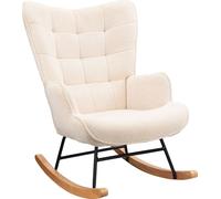 Fauteuil à bascule Mid-Century Modern Nursery fauteuil à bascule rembourré dossier haut Accent Glider Rocker pour le salon