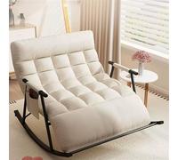 Fauteuil à bascule moderne confortable pour chambre à coucher et terrasse - Fauteuil de salon rembourré zéro gravité inclinable - Meubles élégants