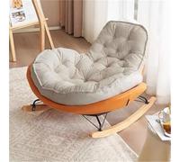 Fauteuil à bascule moderne - Coussin en velours doux en peau de cerf - Design confortable et élégant pour l'intérieur et l'extérieur - Parfait pour la détente et le confort de la chambre à coucher