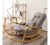 Fauteuil à bascule moderne nordique inclinable pour adultes, chaise confortable pour la maison en tissu gris - 148 x 60 x 88 cm - Chaise à bascule idéale pour les moments de détente