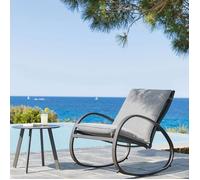 Fauteuil à bascule ""Nevada"" graphite en acier traité époxy - Hespéride