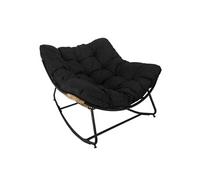 Fauteuil à Bascule Noir avec Assise Capitonnée - MERIDA -