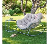 Fauteuil à bascule PAOPAO Vert Laurier Acier traité époxy, Traitement anti-rouille renforcé, Polyester Hespéride