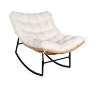 Habitat et Jardin Fauteuil à Bascule papasan avec Coussin intérieur/extérieur Papaya - Beige
