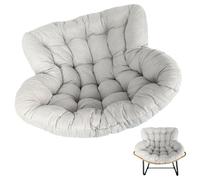 Fauteuil à Bascule Papasan avec Coussin rembourré, Chaise Longue en rotin et Osier, Coussin de Chaise Suspendu Doux pour extérieur et intérieur, Coussin de Chaise Suspendu, Beige, 125 x 115