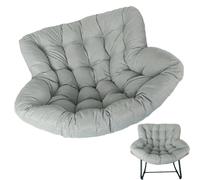 Fauteuil à Bascule Papasan avec Coussin rembourré, Chaise Longue en rotin et Osier, Coussin de Chaise Suspendu Doux pour extérieur et intérieur, Coussin de Chaise Suspendu, Gris Clair, 115 x
