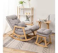Fauteuil à bascule patchwork avec repose-pieds confortable et relaxant pour salon, chambre à coucher, bureau et chambre d'enfant