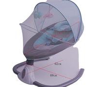 Fauteuil à bascule pour bébé, lecteur de musique intégré, fonctionnalité de télécommande, bleu