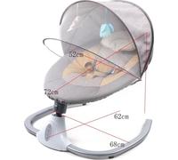 Fauteuil à bascule pour bébé, lecteur de musique intégré, fonctionnalité de télécommande, gris