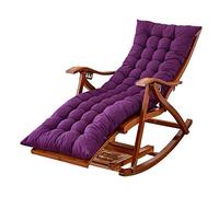 Fauteuil à bascule réglable en bambou avec coussin en coton et repose-pieds rétractable - Chaise longue portable d'extérieur pour se détendre au jardin et au bord de la piscine (Couleur : Ba