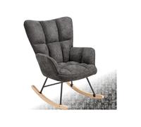 Fauteuil à bascule rembourré avec grand dossier anthracite