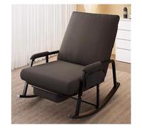Fauteuil à bascule rembourré en tissu avec repose-pieds réglable - Chaise d'appoint confortable avec accoudoirs et design coulissant