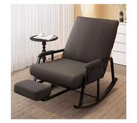 Fauteuil à bascule rembourré en tissu avec repose-pieds réglable - Chaise d'appoint confortable avec accoudoirs et design coulissant