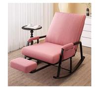 Fauteuil à bascule rembourré en tissu avec repose-pieds réglable - Chaise d'appoint confortable avec accoudoirs et design coulissant