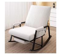 Fauteuil à bascule rembourré en tissu avec repose-pieds réglable - Chaise d'appoint confortable avec accoudoirs et design coulissant