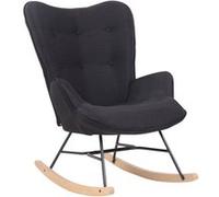 Fauteuil à bascule Sanka en tissu , Noir Noir G