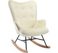 Fauteuil à bascule Sanka en Velours , Crème Crème G
