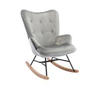 Fauteuil à bascule Sanka en Velours , Gris Gris G