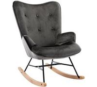 Fauteuil à bascule Sanka en Velours , Gris foncé Gris foncé G