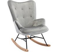 Fauteuil à bascule Sanka en Velours , Gris Gris G