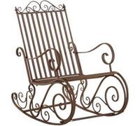 CLP Fauteuil à Bascule Smilla de Style Rustique I Fauteuil à Bascule de Jardin en Fer, Couleur:Marron