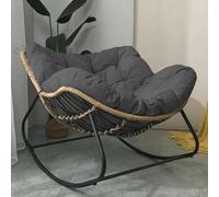 Fauteuil à bascule, style contemporain, relaxant, acier au carbone, rotin