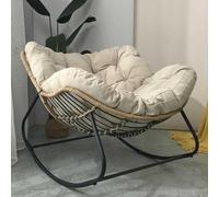 Fauteuil à bascule, style contemporain, relaxant, acier au carbone, rotin