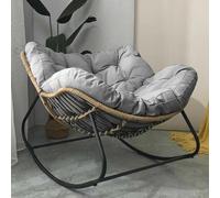 Fauteuil à bascule, style contemporain, relaxant, acier au carbone, rotin