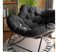 Fauteuil à bascule surdimensionné en rotin - Design œuf - Cadre en métal - Meubles de terrasse d'extérieur modernes