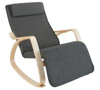 Tectake Fauteuil à bascule Onda - gris foncé