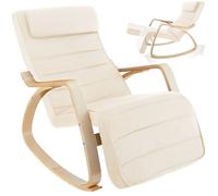 FAUTEUIL - TECTAKE - Fauteuil à bascule ONDA Supporte jusqu'à 150 kg avec un Rembourrage confortable et un coussin - Beige