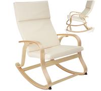 Fauteuil à bascule - TECTAKE - Fauteuil à bascule ROCA en bois 65 x 94 x 100 cm - Beige
