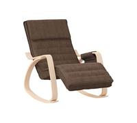 vidaXL Chaise à Bascule Marron foncé Tissu, Chaise, siège de Salon, Bascule, Chaise de Salon, Chaise de Relaxation, Chaise de Relaxation