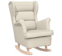 Fauteuil à Bascule VidaXL Blanc 74x90x102 cm Lin, Chaise de Salon, Chaise de Relaxation, Chaise Longue, siège de Salon, Fauteuil à Bascule