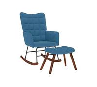 Fauteuil à basculemet krukje velours blauw