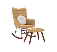vidaXL Chaise à Bascule avec Repose-Pied Marron Velours, Fauteuil à Bascule, Chaise Longue, siège de Salon, Chaise, Chaise de Salon