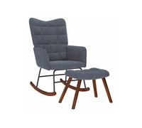 vidaXL Chaise à bascule avec repose-pied 4016844 – velours gris foncé