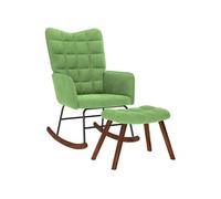 vidaXL Chaise à bascule avec repose-pied vert clair velours, fauteuil à bascule, chaise longue, siège de salon, chaise, 4016846