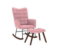 vidaXL Chaise à bascule avec repose-pied rose velours, fauteuil à bascule, chaise longue, siège de salon, chaise, chaise de 4016847