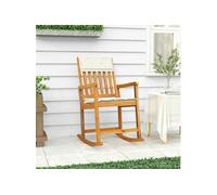 vidaXL Fauteuil à bascule – Chaise de relaxation moderne en bois massif d'acacia, avec coussins